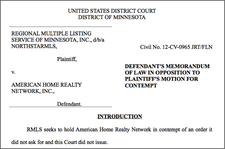 Caption from court case